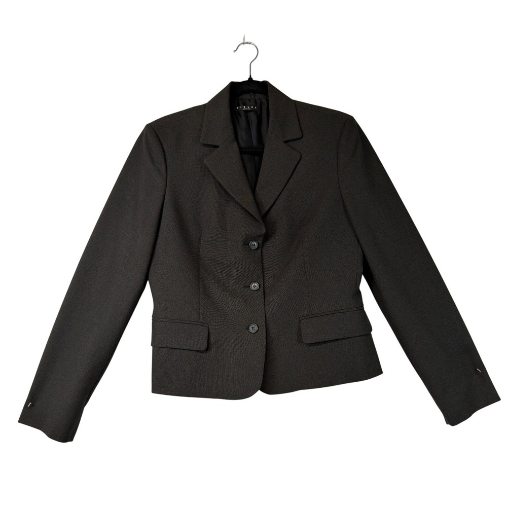 SISLEY Made‎ in Italy Charcoal 2-Button Blazer Women's L Classic Tailored Jacket